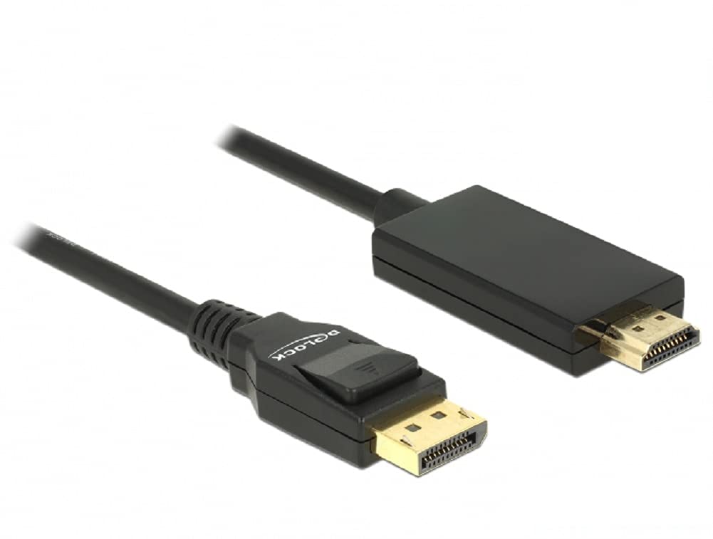 Delock Cable DisplayPort 1.2 Male to High Speed HDMI-A Male Passive 4K 30 Hz 1 m Black