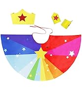 Rainbow Superhero-Cape-Costume for Kids Girls Boys Super-Hero Dress-Up Party Favors Halloween Gif...