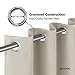 Deconovo Grommet Blackout Curtain Room Darkening Curtains Thermal Insulated Drapes 42 Inch by 84 Inch Light Beige Four Curtain Panels