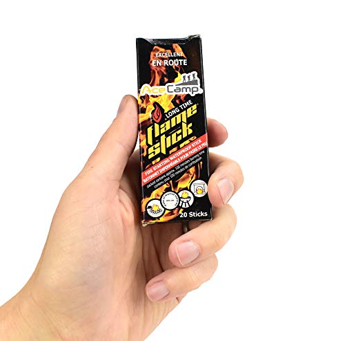 AceCamp Campfire Starter Flamesticks, Fire Tinder Wood, Waterproof Flame Sticks for Starting Fire, Long-Lasting Camping Matches, Charcoal, Outdoor, Backpacking, Emergency - 4 Packs - 80 Count - Thumbnail 4