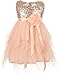 AkiDress Sequin Bodice with Double Layer Mesh Flower Girl Dress for Little Girl