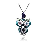 Fashion platinum Plated Austrian Crystal Pendant Necklace fashion jewelry. The Night Owl