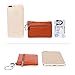 ALALEI Womens Small Cute Genuine Leather Wallet,Soft Mini Coin Purse with Key Ring Chain and Zipper Pocket for Women and Teens Girls (Khaki)