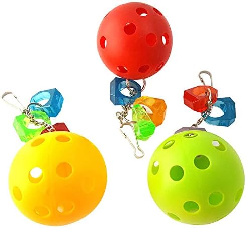 Rodite Parrot Plastic Ball Toy Chewing Bird Toys for Macaw African Greys Budgies Parakeet Cockatiels Lovebird