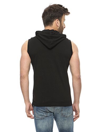 gritstones black sleeveless hooded t-shirt