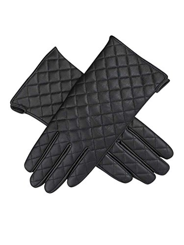 Womens Quilted Faux Leather Winter Gloves