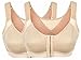 HENNY RUE Women's Non-Padded Sports Bra Front Closure Workout Yoga Bras 3 Step Adjustable