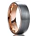 King Will DUO Unisex 6mm Classic Rose Gold Domed Tungsten Carbide Wedding Band Ring Comfort Fit