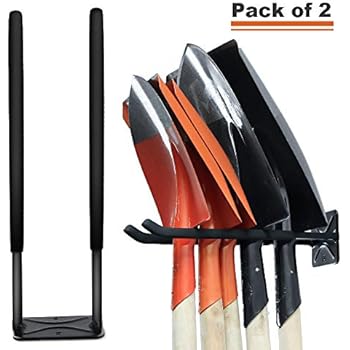 Wallmaster Wall Mounted Hanger Garage Tool Organizer Heavy Duty Rack Hardware Steel Decorative Metal Multi-Tools Utility Storage Hooks with Screws and Anchors(2, Black)