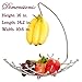 Fruit Basket with Banana Holder, Luxe Premium's Fruit Basket with Banana Hanger, Elegant and Decorative Chrome Fruit Bowl with Banana Hook, Amazing Design, Fashionable and Stylish Look