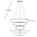 LightInTheBox Modern LED Chandelier 3 Ring Chandelier Dimmble with Remote Control Circular Dining Ceiling Pendant Light for Dinning Room Living Room (White; Light Source: Stepless Dimming)