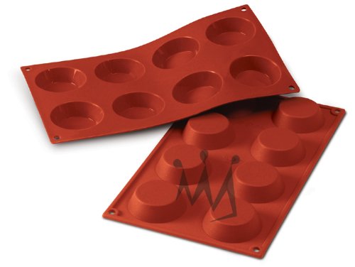 Silikomart | SF015 Silicone Mould for TARTELLETTA Monoportions, non-stick, 8 cavities, Pack of 1 Cake Mould, Ø 60 h 17 mm, Made in Italy
