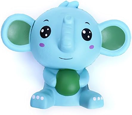 Skedee Soft Slow Rising Squishies Stress Reducer and Anxiety Relief Toys Autism Children Galaxy Squishy Doll Prime Toy Elephant Blue