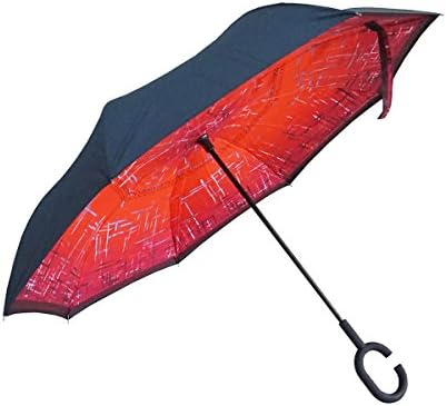 Aweoods Double Layer Inverted Umbrella Cars Reversible Umbrella (Sunset glow)