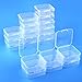 WXJ13 20 Pack Small Rectangle Clear Plastic Box Bead Storage Box with Flip Cover (2.1 x 2.1 x 0.8 Inch)