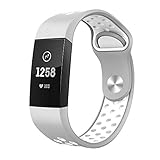 TSAAGAN Compatible Fitbit Charge 3 Bands, Replacement Accessory Breathable Sport Wristband Compatible for Fitbit Charge 3/ Charge 3 SE Fitness Tracker Large Small