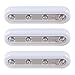 Touch light 4 LEDs DIY Stick-on Anywhere Tap Battery Operated Switch Push Night Light For Closets Cabinet KULED K04 (White 3pack)