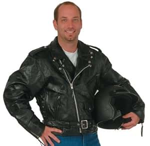 Amazon.com: Diamond Plate trade; Rock Design Genuine Buffalo Leather Motorcycle Jacket with 