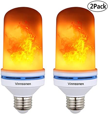 Vinnssnen LED Flame Light,E27 LED Flickering Flame Bulbs,4 Modes with Upside Down Effect Simulated Decorative Light for Home,Party,Bar,Wedding,Festival Decoration[2PACK]