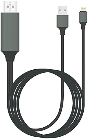 iPhone to HDMI, Ivyard Upgraded 6.5ft Lightning to HDMI Cable with 1080P Resolution for iPhone iPad iPod, Plug and Play(Black)