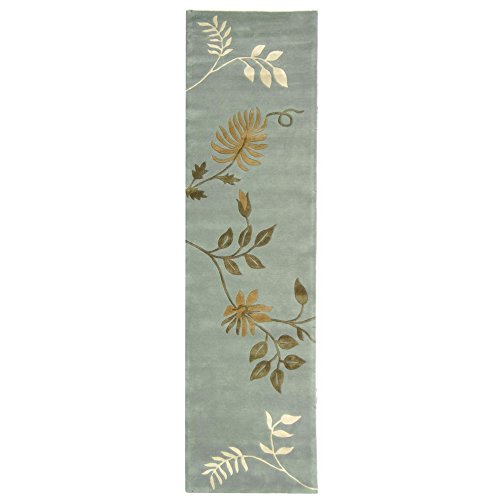 Safavieh Soho Collection SOH313A Handmade Light Blue Premium Wool Runner (2'6" x 10')
