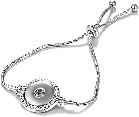 Vocheng Snap Charms Adjustable Snake Chain Bracelet for 18mm Button NN-614