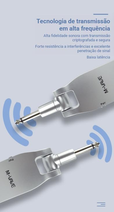 M-VAVE WP-1 Transmissor e receptor sem fio para guitarra 2.4G, ferramentas com bateria integrada para captador de guitarra e baixo, peças para instrumentos com pontas