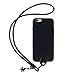 pzoz Case Compatible iPhone 6 Plus Lanyard Case, Silicone Case Cover Holder Long Hanging Neck Wrist Strap Outdoors Travel Necklace Compatible iPhone 6 Plus/6S Plus (Black)