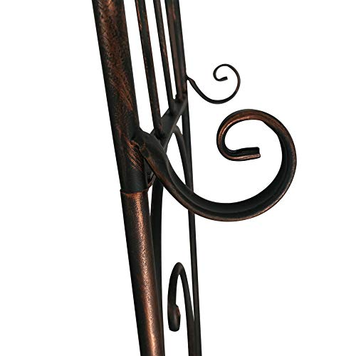 OUTOUR Classical French Style Garden Arch with Hook, 7'6"High x 4'5"Wide, Garden Arbor Arbour Archway for Climbing Plants Roses Vines, Outdoor Garden Lawn Backyard Patio, Antique Copper - Thumbnail 6
