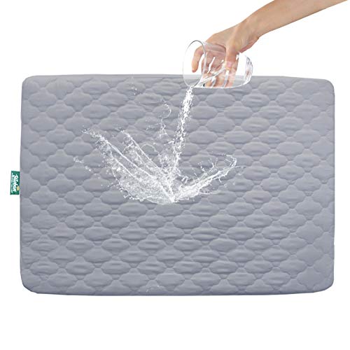 Pack n Play Sheets Quilted, Waterproof Pack and Play Mattress Pad/Protector Fits for Graco & Baby Trend & Dream On Me…