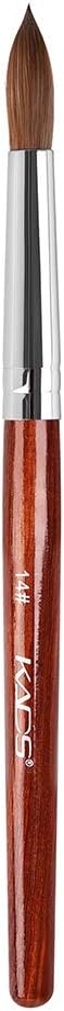 KADS Kolinsky Sable Acrylic Nail Art Brush Red Wood Pen Nail Brush for Nail Art Manicure Tool (14#), brown, 1 item