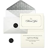 Funeral Thank You Cards with Envelopes | Sympathy Cards with Meaningful Message | Set of 25 with Decorative Envelopes and Stickers for Envelope Closure