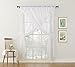 No. 918 Alison Ruffled Floral Lace Sheer Priscilla 5-Piece Curtain Set, 58