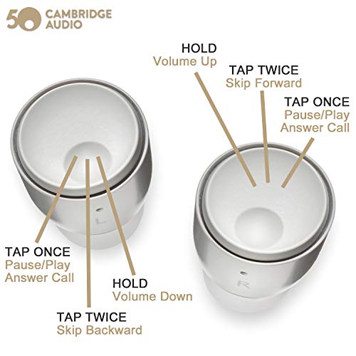 Cambridge Audio Melomania 1 Earbuds Pair, True Wireless Bluetooth 5.0, Hi-Fi Sound, in-Ear Stereo Earphones with Portable Charging Case (Stone)