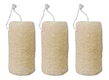 TSM All Natural Loofah Exfoliating Fiber Sponge Body Back Scrubber For shower Bath (3, 2.5