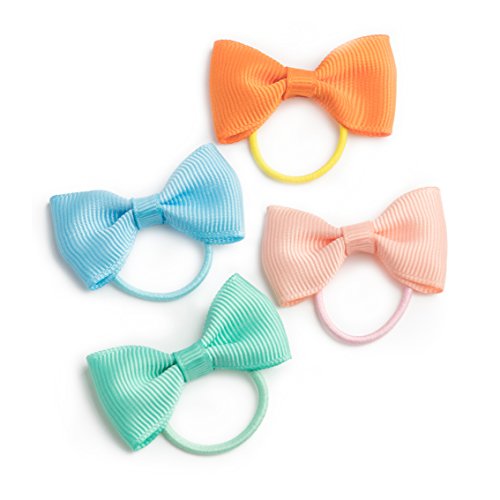 30 Pack: HBY Girls No Crease Ouchless Stretch Elastic Hair Bow Ties Ponytail Holders