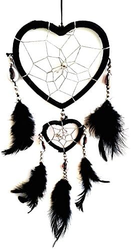 Handmade Heart-shaped Dream Catcher (With a Betterdecor Gift Bag) (black)