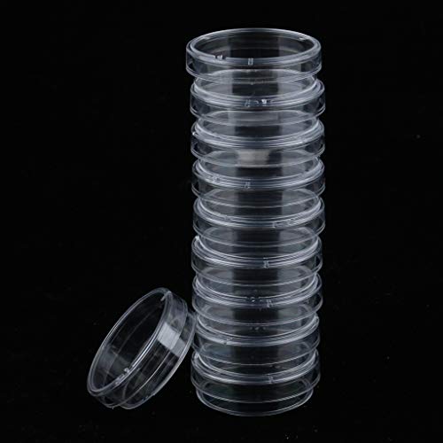 image for D DOLITY Petri Dish Set with Lids 35-90mm (Pack of 10) Plastic, Steril
