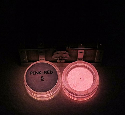 ULTIMATE GLOW in The Dark Pigment Powder for Your Wonderful Collection of Art and Craft Supplies for Kids and Adults. Make Glow in The Dark Slime!!! (30g, Pink RED)