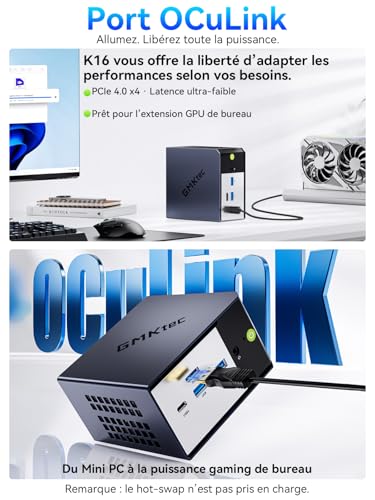 GMKtec K16 AMD Ryzen 7 7735HS (4.75GHz), 32GB DDR5 RAM + 1TB SSD PCle, Dual NIC LAN 2.5G Desktop Computer, Dual USB4, HDMI 2.0, USB-C