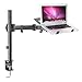 Gibbon Mounts Monitor and Laptop Mount, Dual Height Adjustable and Full Motion Monitor Arms with Laptop Tray, Fits up to 27 Inch 17.6lbs Computer Screen Per Arm, up to 15.6 Inch Laptop on Tray