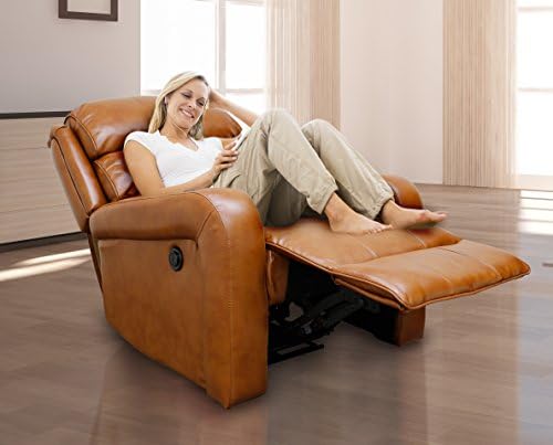 Bonded Leather Motor Power Recliner (Brown)