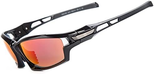 Shieldo Polarized Sports Sunglasses For Men And Women Running Cycling Fishing, Mirrored Integrated Polarized Lens Unbreakable Frame SQS002