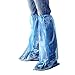 HUABEI Disposable Shoe Covers 24 Pack (12 Pairs) Blue Rain Shoes and Boots Cover Plastic Long Shoe Cover Clear Waterproof Anti-Slip Overshoe for Women Men Water Boots Cover Rainy Day Use Cover