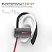 NC300 Waterproof Bluetooth Sport Headphone with Mic by NORTH CROWN, Behind Ear Wireless Headphones with Earhook for Running Workout Gym Blike Riding