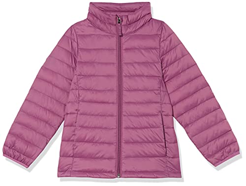 Amazon Essentials Girls Lightweight Water-Resistant Packable Mock Puffer Jackets, Dusty Purple, 2 Years