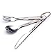 Titanium 3 Piece Cutlery Set - Ultra Lightweight and Durable Knife Fork Spoon Set Utility Flatware for Home Use, Travel, Camping Cutlery Set in Easy to Store Bag by MIU COLOR
