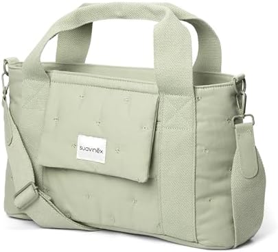 , saco de maternidade, saco organizador de carrinho de bebé, com pegas ajustáveis ao carrinho, fecho de fecho, compacto e de grande capacidade, com bolsos interiores, verde
