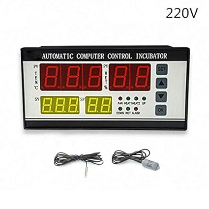 HITSAN INCORPORATION XM-18 Egg Incubator Controller Thermostat Hygrostat Full Automatic Control with Temperature Humidity Sensor Probe 110V/220V 220V