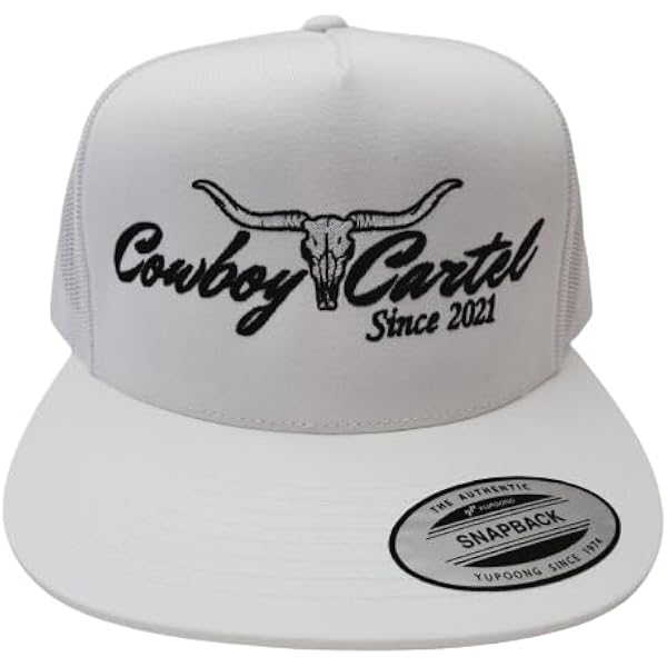 Retro Western Cowboy Cartel Embroidered Flat bill Trucker Mesh Hat Rodeo Rider Cowboy Cartel Trucker Mesh Snapback Flat Bill Hat Cap Black  main image 4